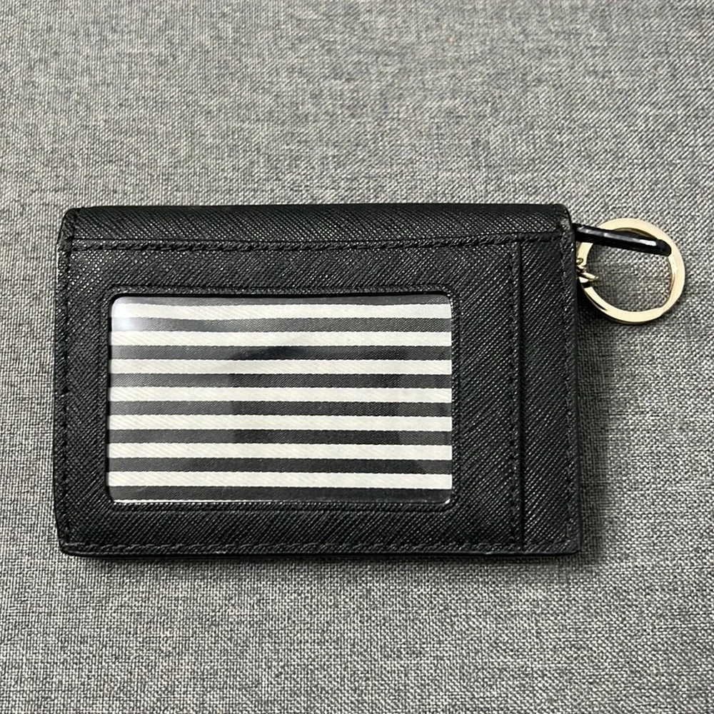Kate Spate Black Leather Key Card and ID Wallet - Picture 2 of 12